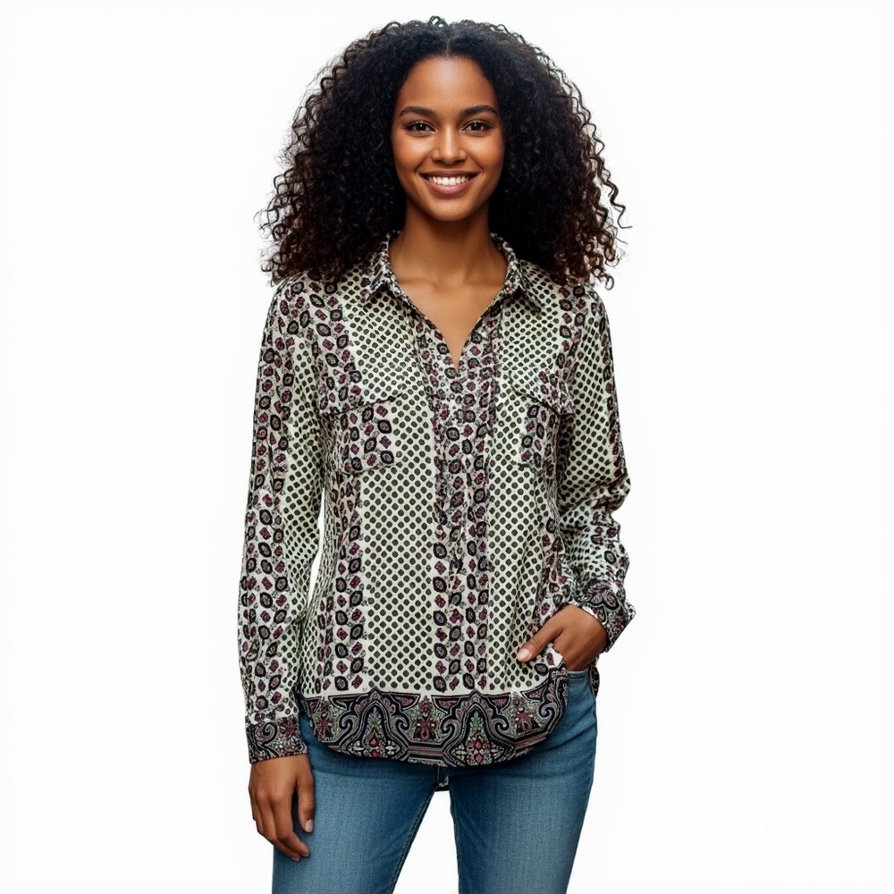 BCBGMAXAZRIA Long-Sleeve Top Size L